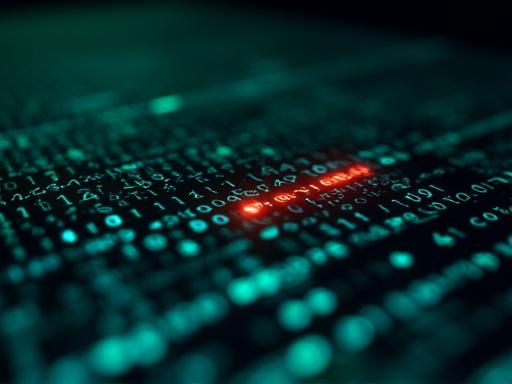 Close up of binary code being scanned for anomalies